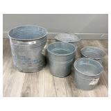 Stack of Galvanized Metal Buckets