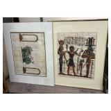 Pair of Ink on Linen Art Pieces