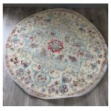 Round Area Rug, Ivory and Gray Overtones