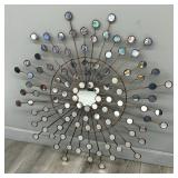 Designer Starburst Metal and Mirror Art