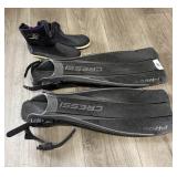 Cressi-Sub Scuba Fins M-L and Water Shoes Size 7