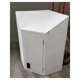 24" Corner Upper 1-Door White Metal Cabinet