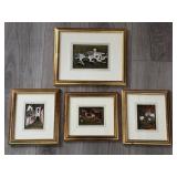 Four Vintage Mediterranean Gold Foil Wall Art