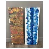 Pair of Abstract Acrylic and Alcohol Paintings