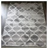 Abstract Area Rug, Grey and White Overtones