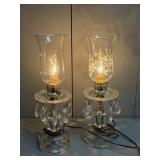Hollywood Regency Style Glass Boudoir Lamps