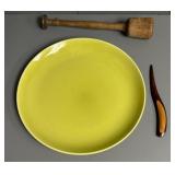 Wooden Masher and Letter Opener, Ceramic Platter