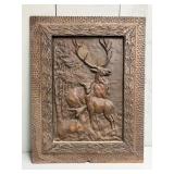 Very Heavy Hammered Metal Deer Scene