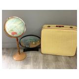 Italian Vintage Suitcase, Globe, Diorama