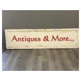 "Antiques and More" Painted Wooden Sign