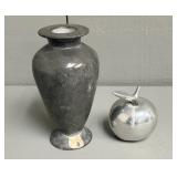 Carved Stone Vase & Hoselton Apple