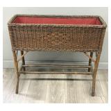 Wicker Plant Stand w/ Metal Insert