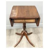 Small Duncan Phyfe Style Drop Leaf Table w/ Drawer