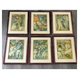 Series of Six Framed Diego Rivera Fresco Prints