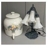 Flower Petal Table Lamp & Ceramic Drink Dispenser