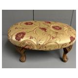 Diminutive Oval Foot Stool, Carved Legs