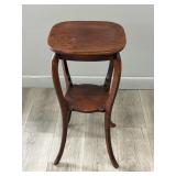 Wooden Plant Stand/Occasional Table + Shelf