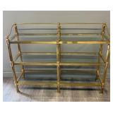 MCM Style Etagere, Polished Brass, Three Shelves