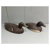 Two Wood Carved Duck Decoys