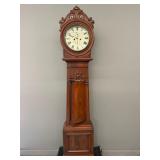 1800s Scottish Mahogany Drumhead Grandfather Clock