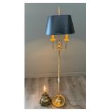 Vintage Brass Floor Lamp, Heavy Brass Table Lamp