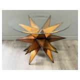 Unique Star Shaped Glass Top Foyer Table