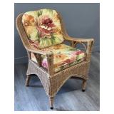 Vintage Wicker Armchair With Cushions