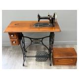 Sewing Table with CR No. 1 Treadle Sewing Machine