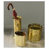 Embossed Brass Umbrella Stand, Planter, Waste Bin