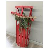 Painted Wooden Sled, Great for Christmas Decor