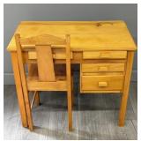 Small Maple Child's Desk and Chair