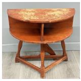Vintage Triangular Telephone Table w/ Drop Leaf