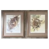 Pair of Original Signed Leopard Watercolours