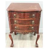 Diminutive Bombe Chest, Claw Foot, Three Drawers