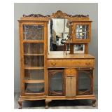 Tiger Oak Side By Side Secretary Display Cabinet