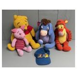 Crocheted Winnie the Pooh, Eyeore, Tigger and Pigl