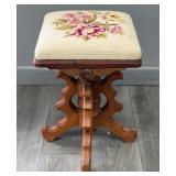 Cross Stitched Piano/Organ Stool