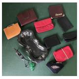 Assorted Leather Wallets, Tray, Candle Snuffer