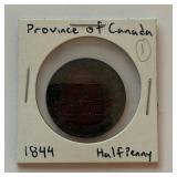 1844 Bank of Montreal 1/2 Penny Bank Token
