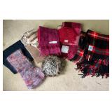 Five Scarves, Two Blankets, Rabbit Fur Hat