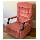 Velour Upholstered Rocking Armchair w/ Footrest