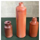 Three Ceramic/Stoneware Bottles