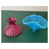 Turquoise Fenton Magnanese Glass Bowl