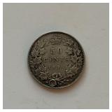 1870 Canada Silver 50 Cents w/ Hole
