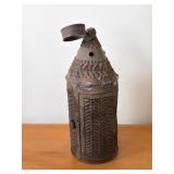 Punched Tin Candle Holder Lantern