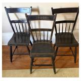 Three Chicken Coop Windsor Chairs, 1800