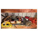 Assorted Tools, Extension Cord, Paint Supplies
