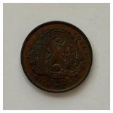 1837 Lower Canada Quebec Bank Token 1/2 Penny