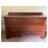 Oak Two Drawer Low Chest of Drawers