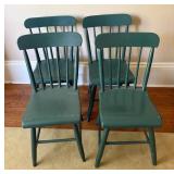 Four Painted Spindle Back Chairs